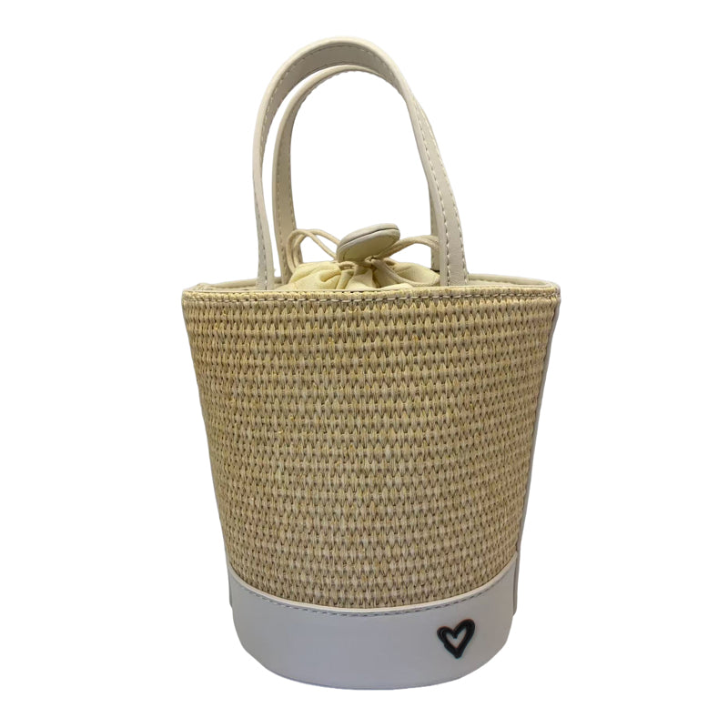NEW: Lytton Raffia Small Crossbody Bucket