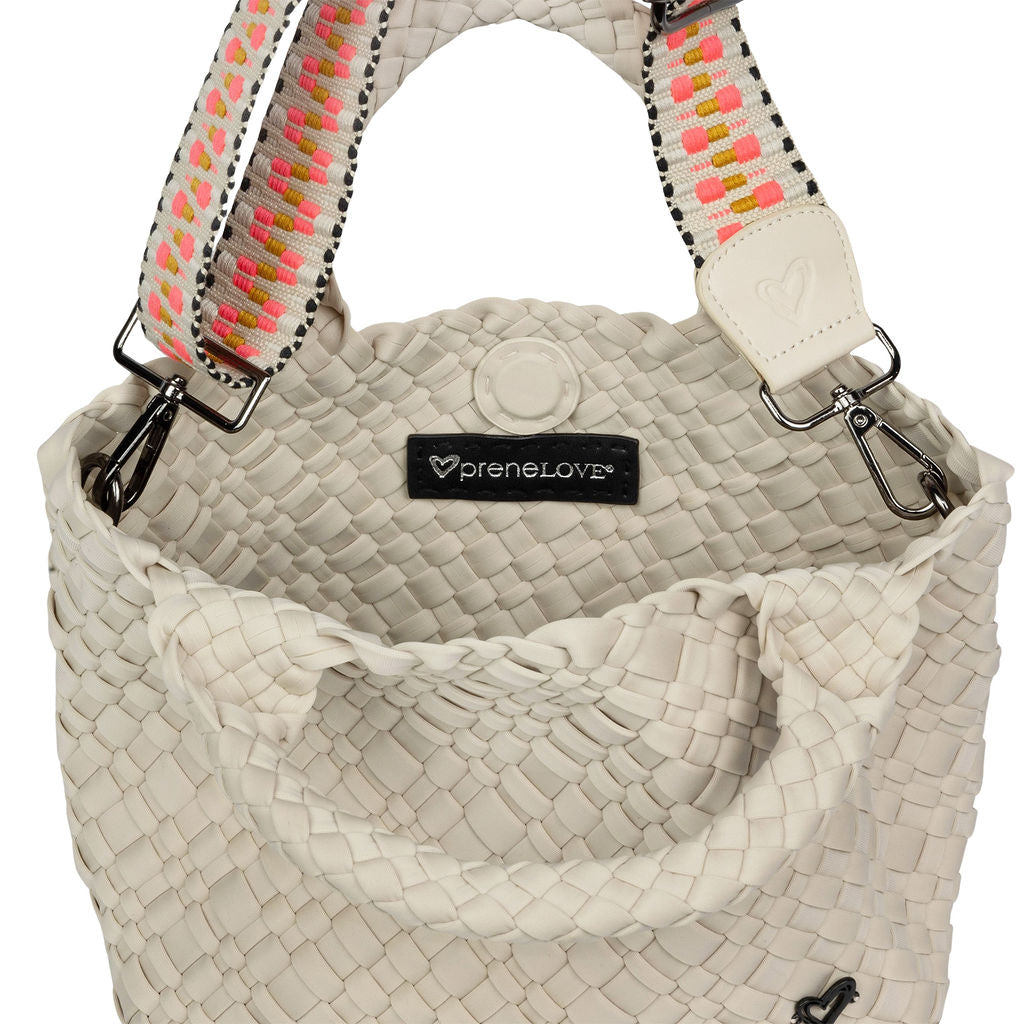 Brandon Small Woven Tote Bone