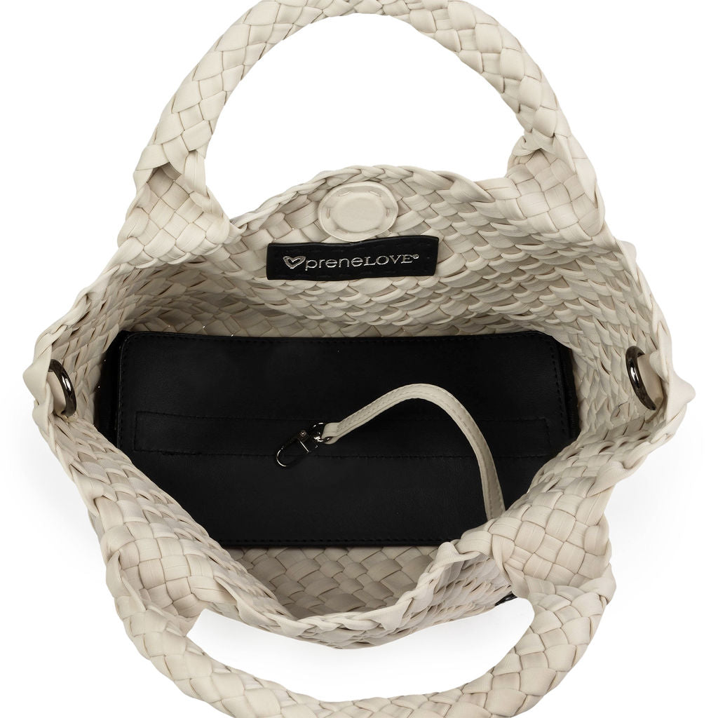 Brandon Small Woven Tote Bone