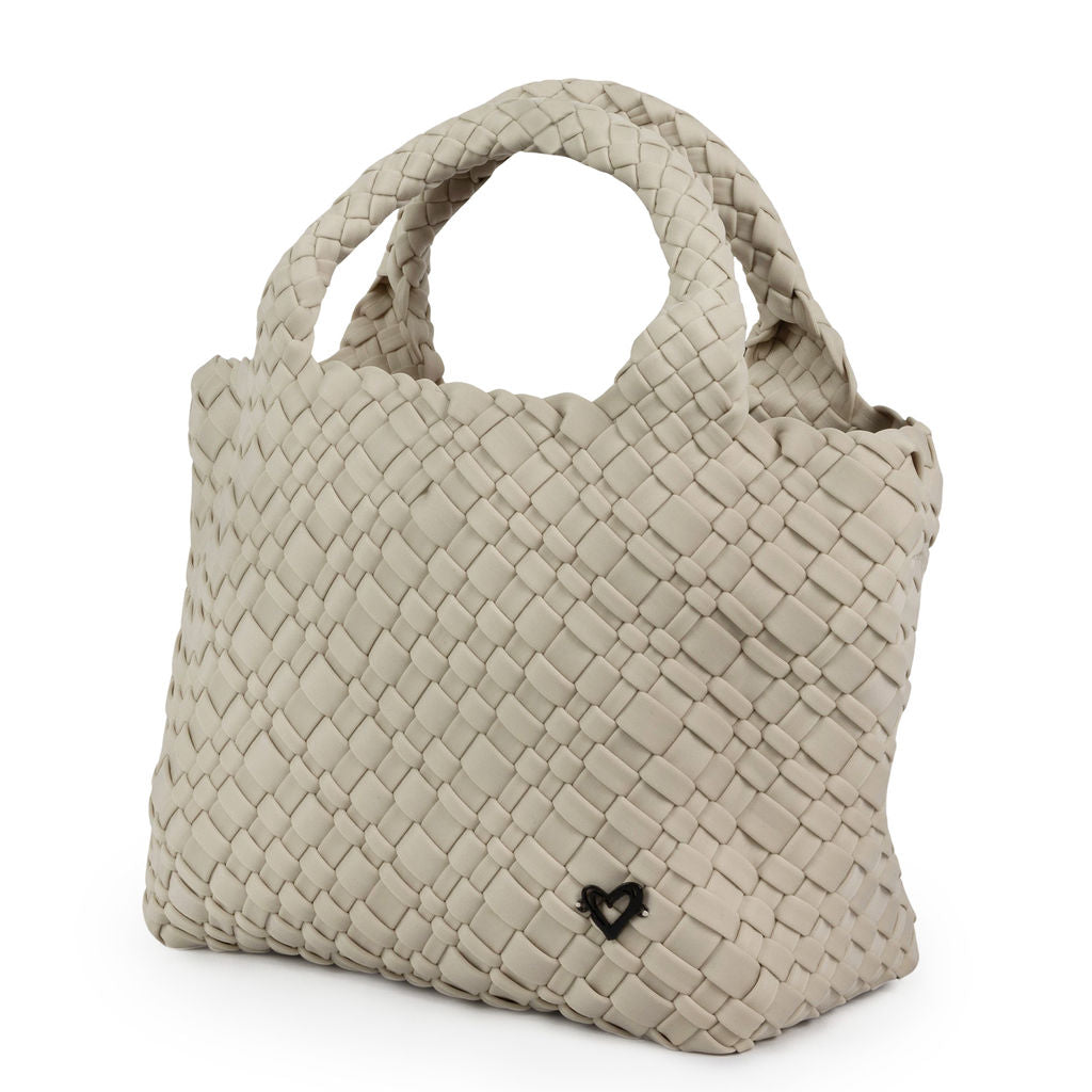 Brandon Small Woven Tote Bone