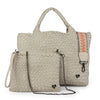 London Large Woven Tote Bone