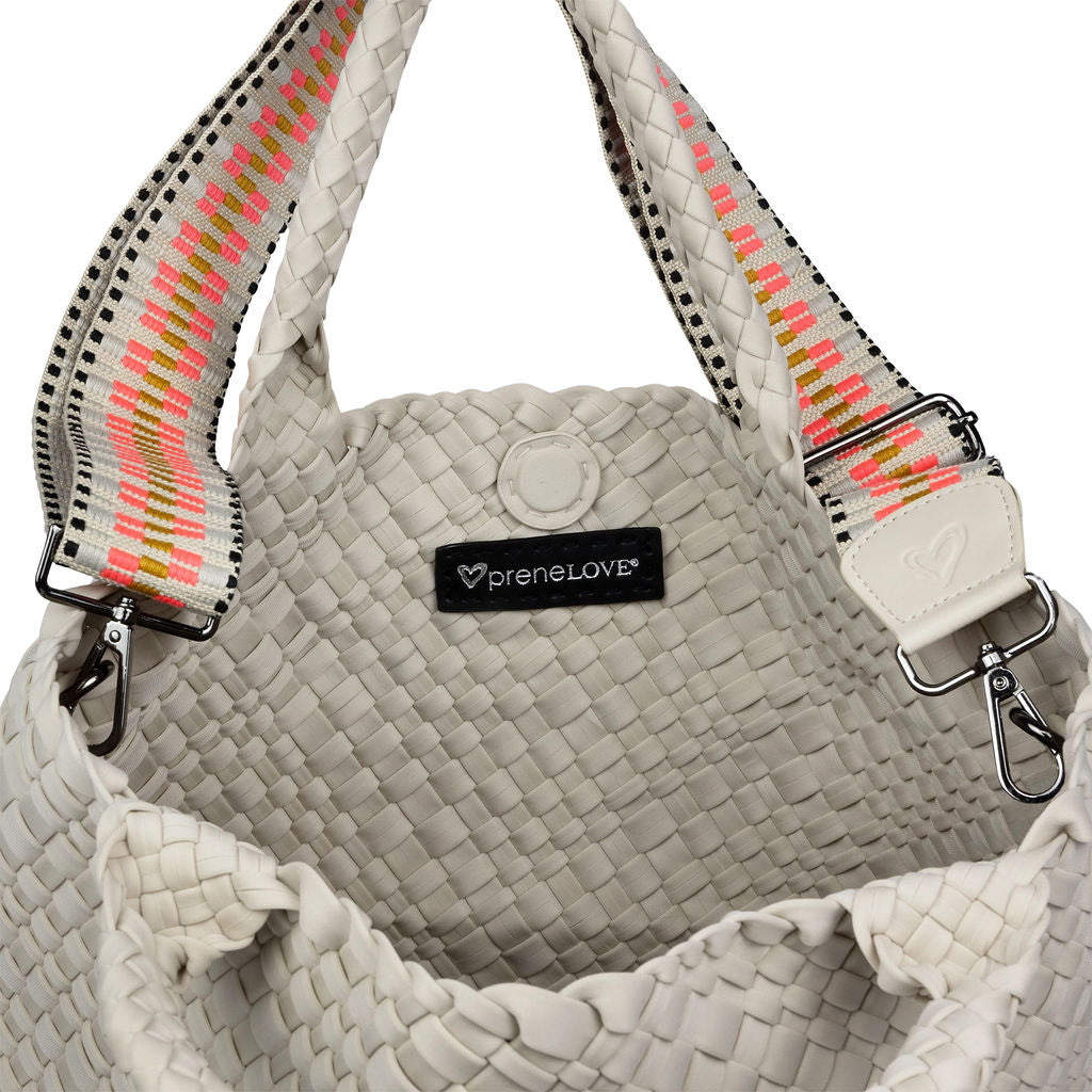 London Large Woven Tote Bone