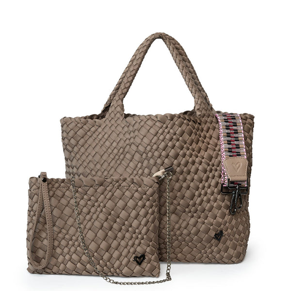 London Large Woven Tote - Buff