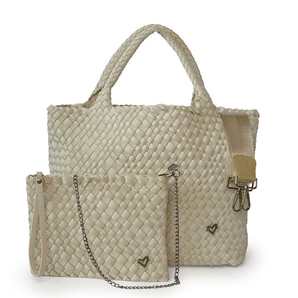 London Large Woven Tote - Khaki