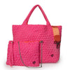 London Large Woven Tote - Pink & Orange