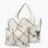 London Large Woven Tote - White & Tan