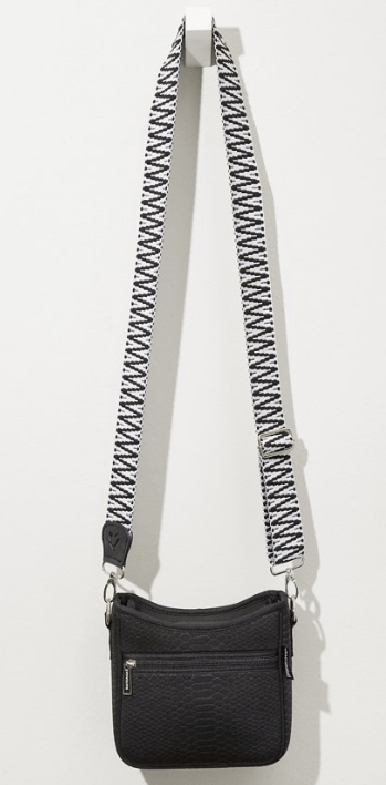 BFCM SALE: Black Croc - embossed Mini Messenger Crossbody Bag preneLOVE®