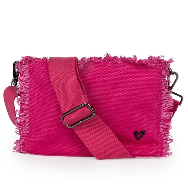 Canvas Fringe Crossbody - Fuschia preneLOVE®