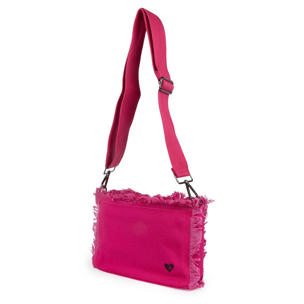 Canvas Fringe Crossbody - Fuschia preneLOVE®