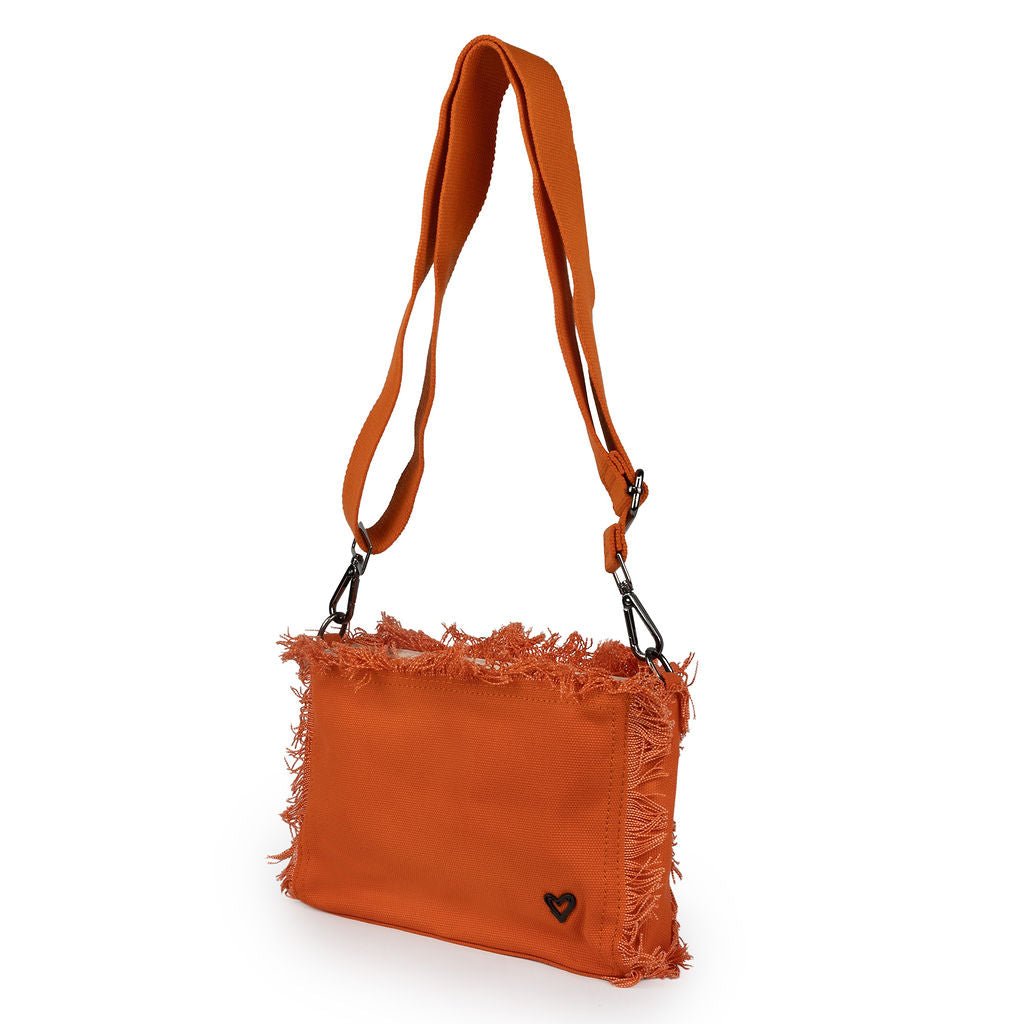 Canvas Fringe Crossbody - Orange preneLOVE®