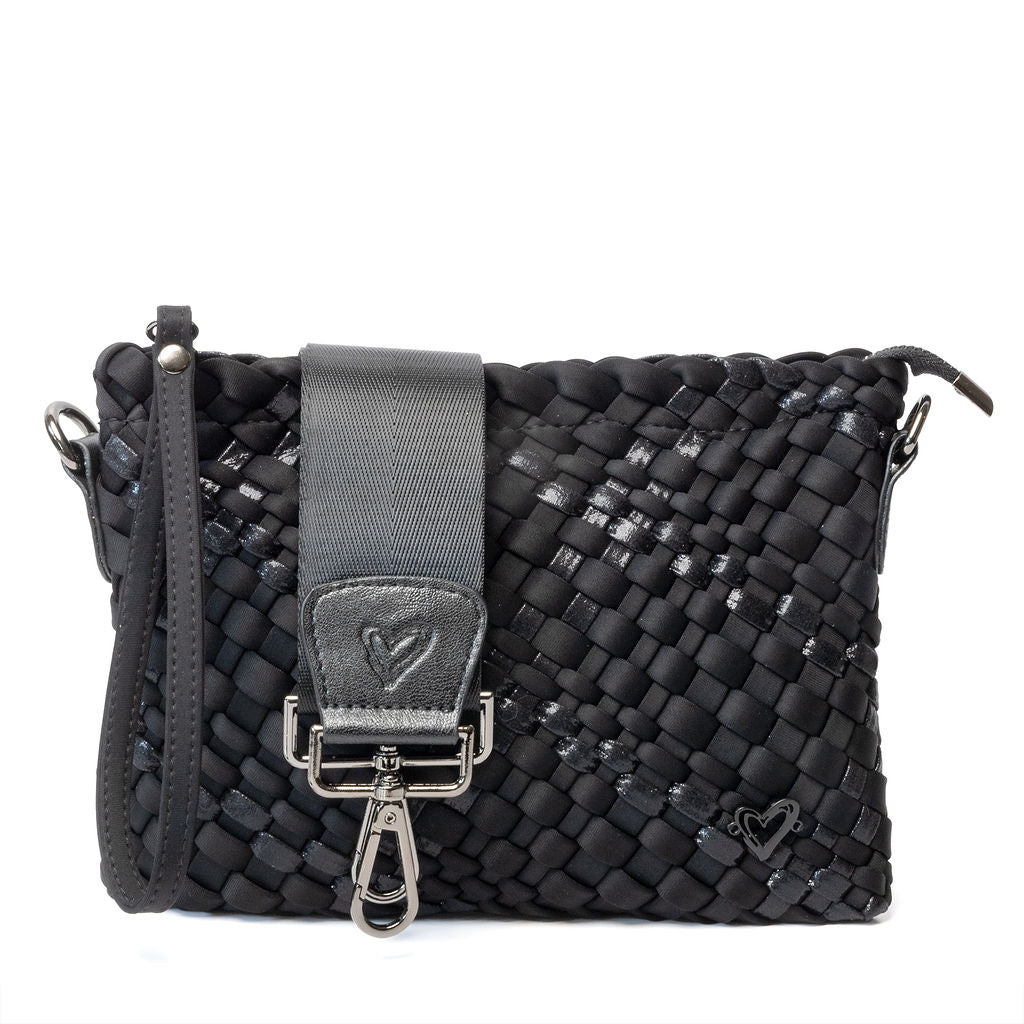 Charlotte Hand-woven Crossbody - Nero (Black & Metallic Black) preneLOVE®