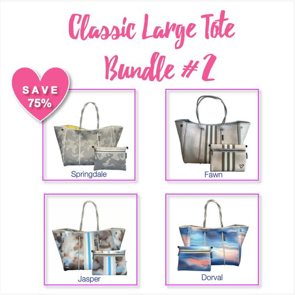 Clearance: Classic Large Tote Bundle #2 (Springdale, Fawn, Jasper, Dorval) preneLOVE®