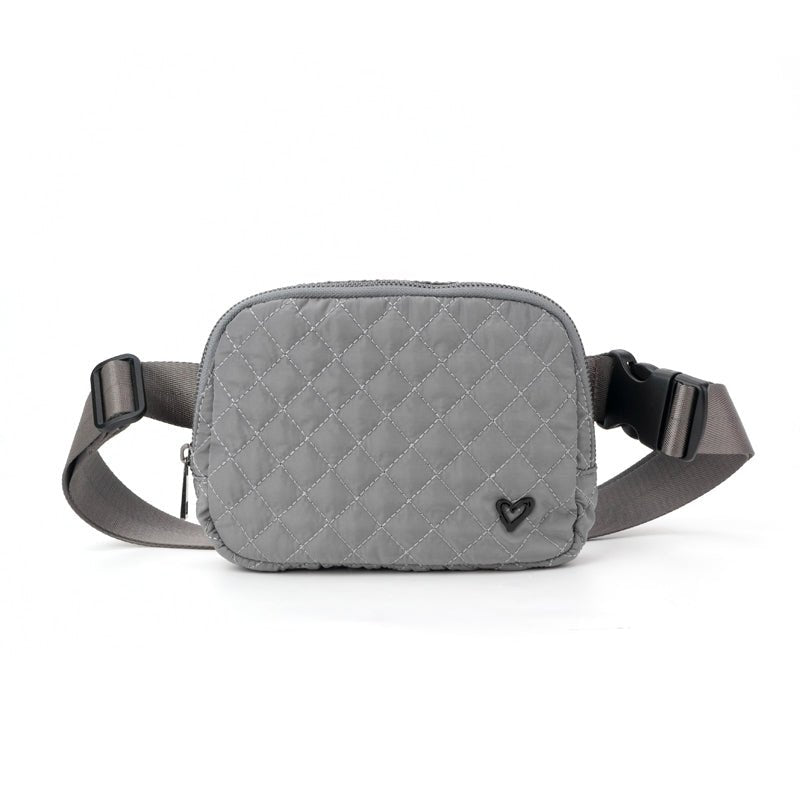 Dixie Quilted Belt/Crossbody Bag - Grey preneLOVE®