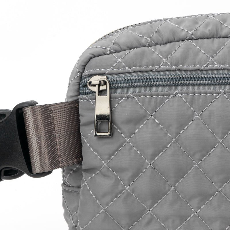 Dixie Quilted Belt/Crossbody Bag - Grey preneLOVE®