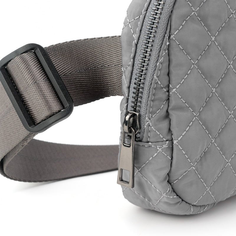 Dixie Quilted Belt/Crossbody Bag - Grey preneLOVE®