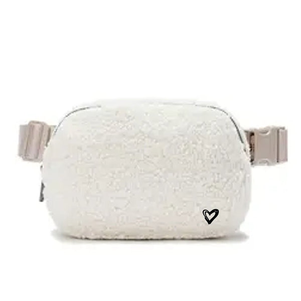 Dixie Sherpa Belt/Crossbody Bag - Cream preneLOVE®