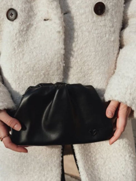 Elgin Vegan Leather Crossbody Clutch - Smooth Black preneLOVE®