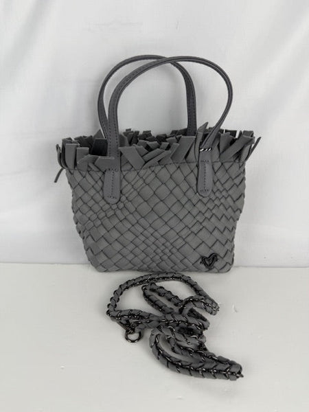 Imperfect: Barrie Mini Woven Tote (Fringe Top) - Grey preneLOVE®