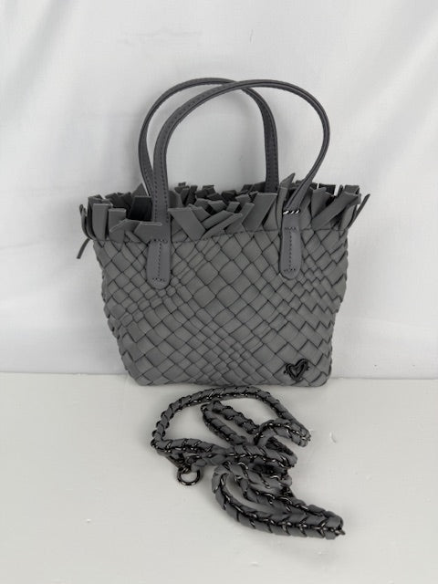 Imperfect: Barrie Mini Woven Tote (Fringe Top) - Grey preneLOVE®