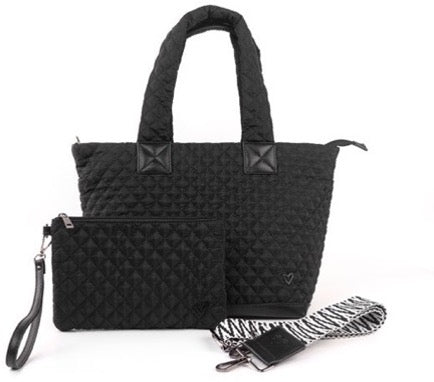 Imperfect: Milton Large Quilted Tote - Black (Sample/used in photoshoot) preneLOVE®