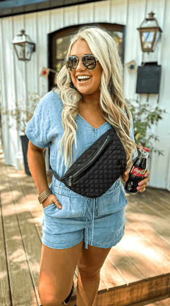 Imperfect: Milton Quilted Sling Black (Samples/Used in photoshoot) preneLOVE®