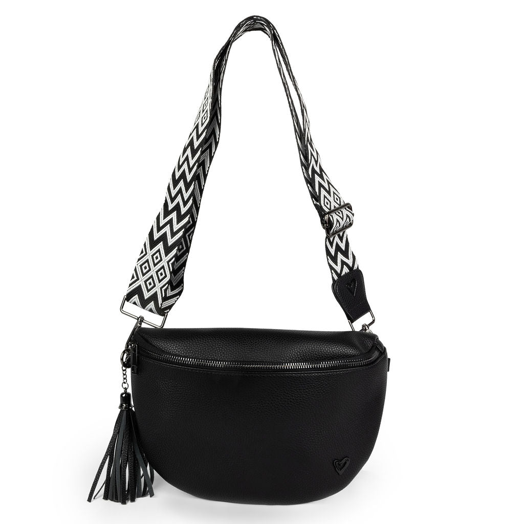 Kimberley Vegan Leather Crossbody Bag/Sling - Black preneLOVE®