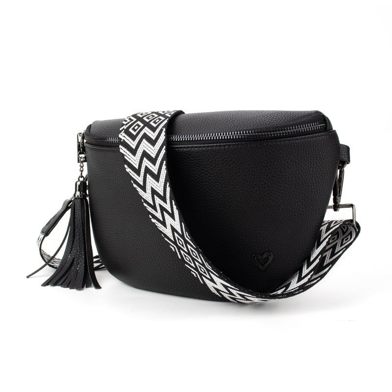 Kimberley Vegan Leather Crossbody Bag/Sling - Black preneLOVE®