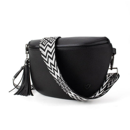 Kimberley Vegan Leather Crossbody Bag/Sling - Black preneLOVE®