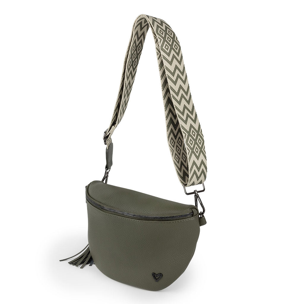 Kimberley Vegan Leather Crossbody Bag/Sling - Olive preneLOVE®