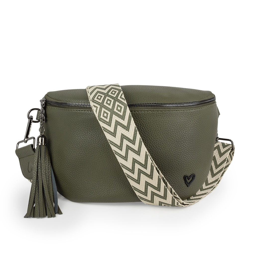 Kimberley Vegan Leather Crossbody Bag/Sling - Olive preneLOVE®