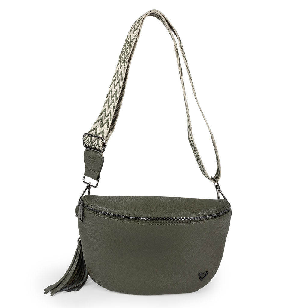 Kimberley Vegan Leather Crossbody Bag/Sling - Olive preneLOVE®