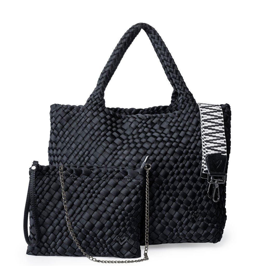 London Large Woven Tote - Black Onyx preneLOVE®