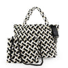 London Large Woven Tote - Tri Mix Black, Tan & White preneLOVE®