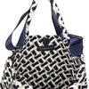 London Large Woven Tote - Tri Mix Navy, Tan & White preneLOVE®