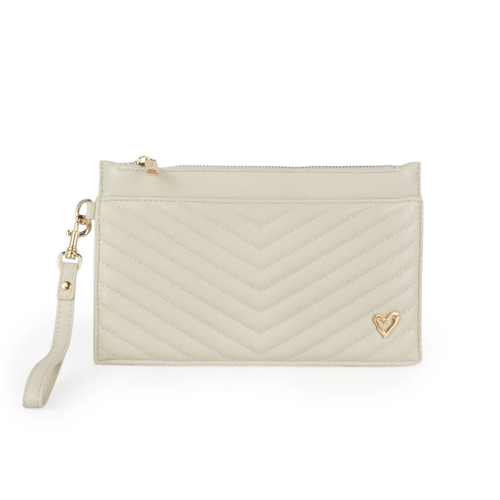 NEW: Aberdeen Wristlet Clutch - Cream preneLOVE®