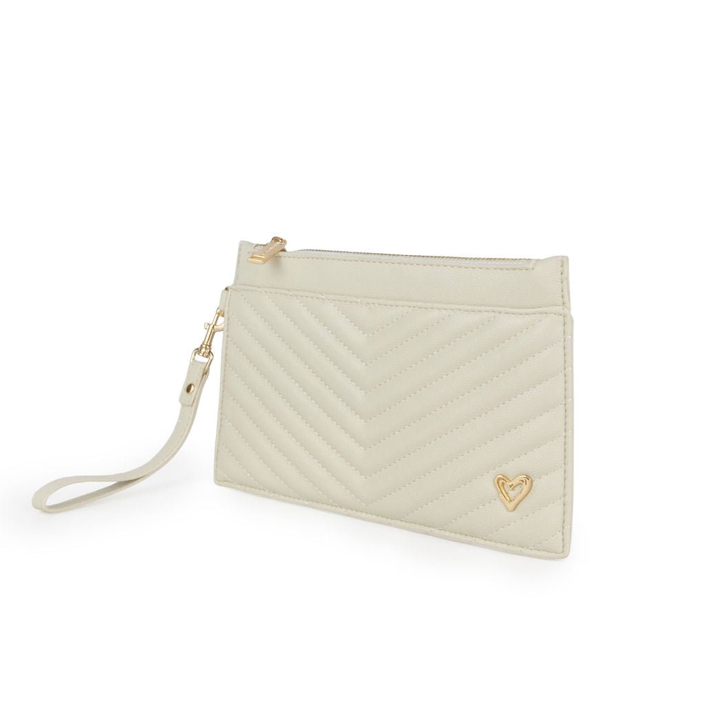 NEW: Aberdeen Wristlet Clutch - Cream preneLOVE®