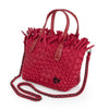 NEW: Barrie Mini Woven Tote (Fringe Top) - Cranberry Red preneLOVE®