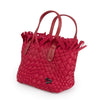 NEW: Barrie Mini Woven Tote (Fringe Top) - Cranberry Red preneLOVE®