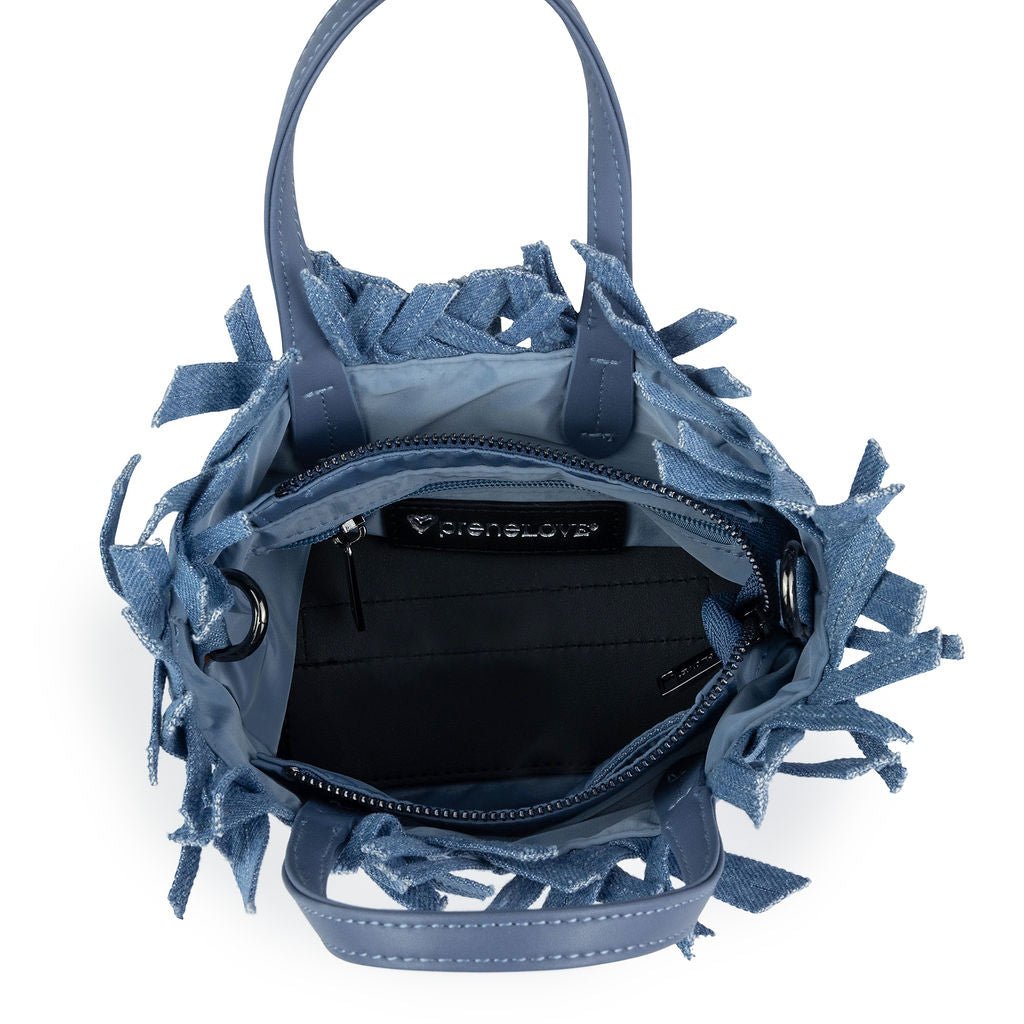 NEW Barrie Mini Woven Tote (Fringe Top) - Denim preneLOVE®