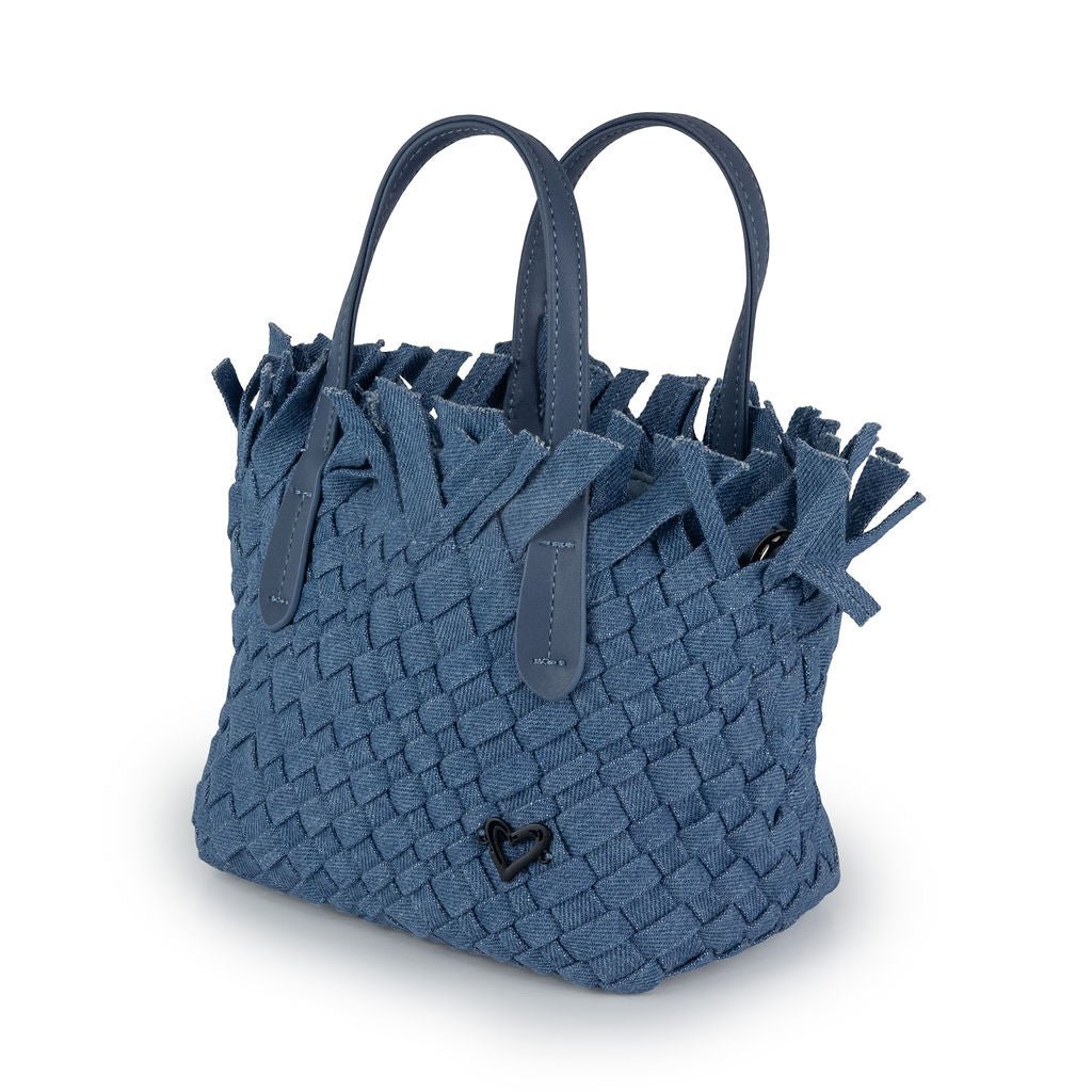 NEW Barrie Mini Woven Tote (Fringe Top) - Denim preneLOVE®