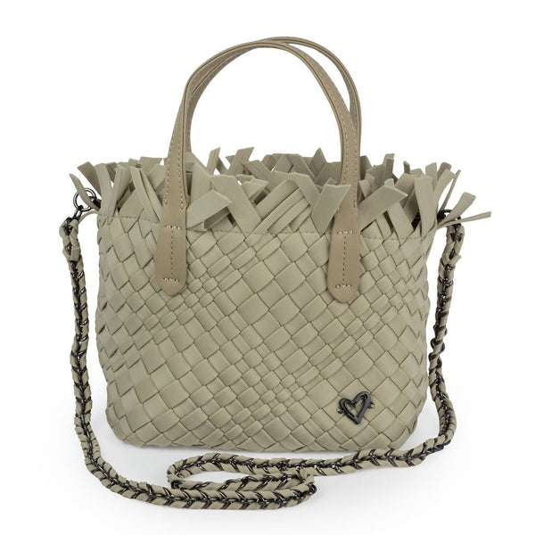 NEW: Barrie Mini Woven Tote (Fringe Top) - Khaki preneLOVE®