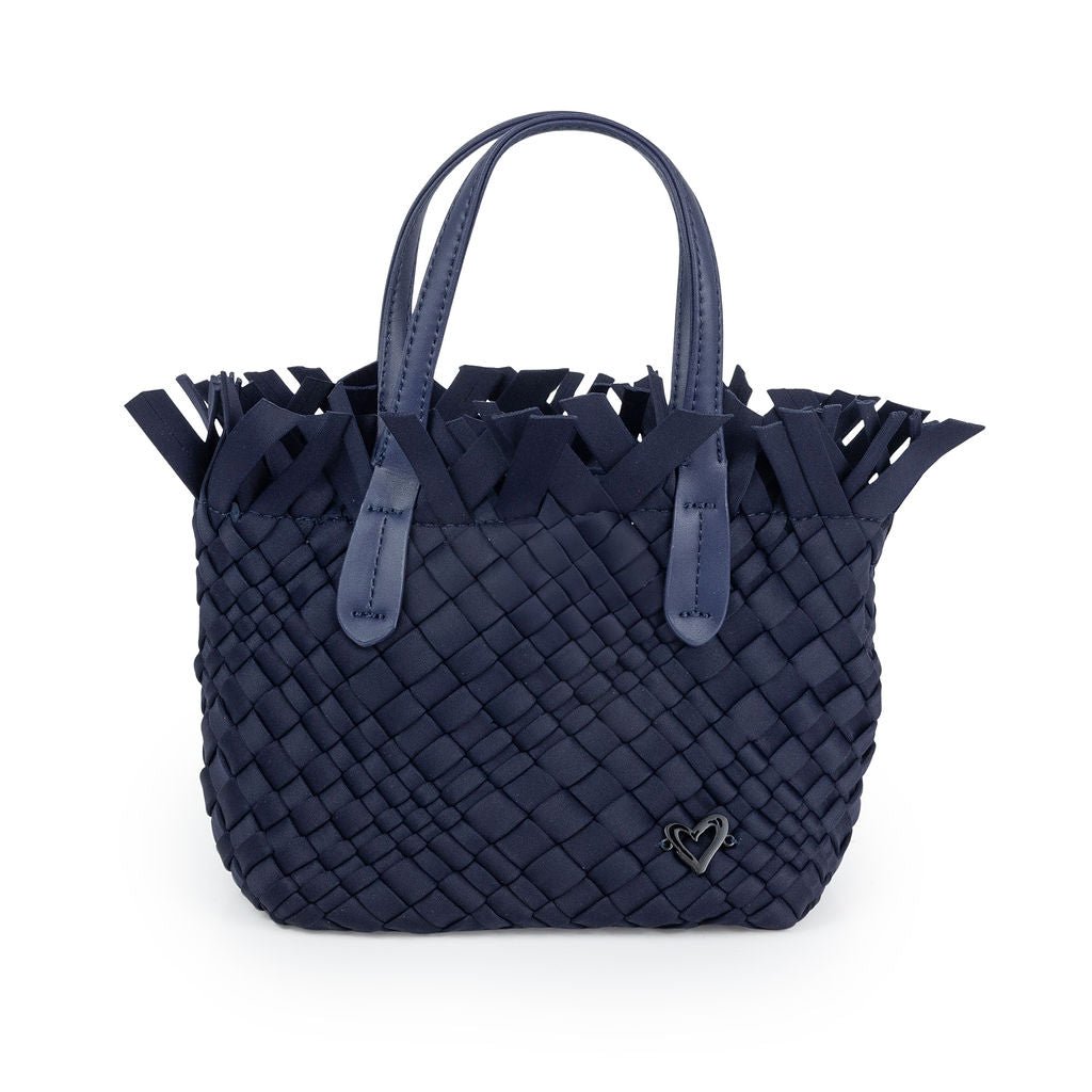 NEW: Barrie Mini Woven Tote (Fringe Top) - Navy preneLOVE®