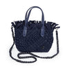 NEW: Barrie Mini Woven Tote (Fringe Top) - Navy preneLOVE®