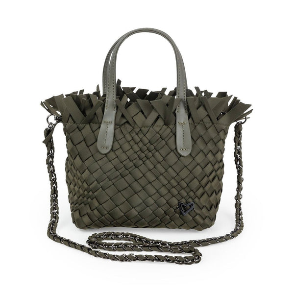 NEW: Barrie Mini Woven Tote (Fringe Top) - Olive preneLOVE®