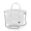 NEW: Barrie Mini Woven Tote (Fringe Top) - White preneLOVE®