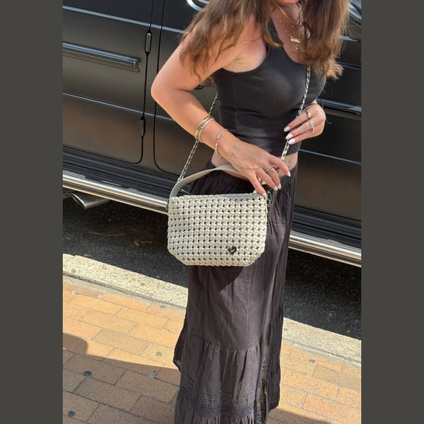 NEW: Bordon Small Woven Tote - Bone preneLOVE®