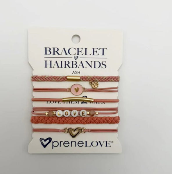 NEW: BRACELET HAIRBANDS - Ash - Pink & Gold (Arrives mid Jan 2026) preneLOVE®