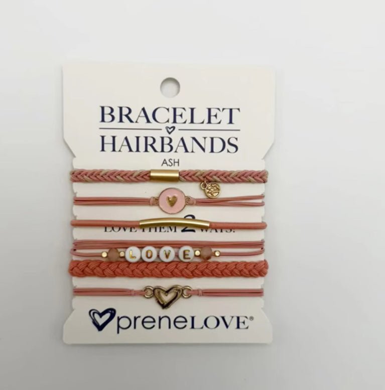 NEW: BRACELET HAIRBANDS - Ash - Pink & Gold (Arrives mid Jan 2026) preneLOVE®
