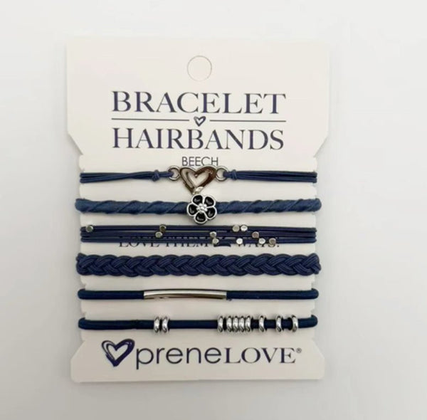 NEW: BRACELET HAIRBANDS - Beech - Navy & Silver (Arrives mid Jan 2026) preneLOVE®