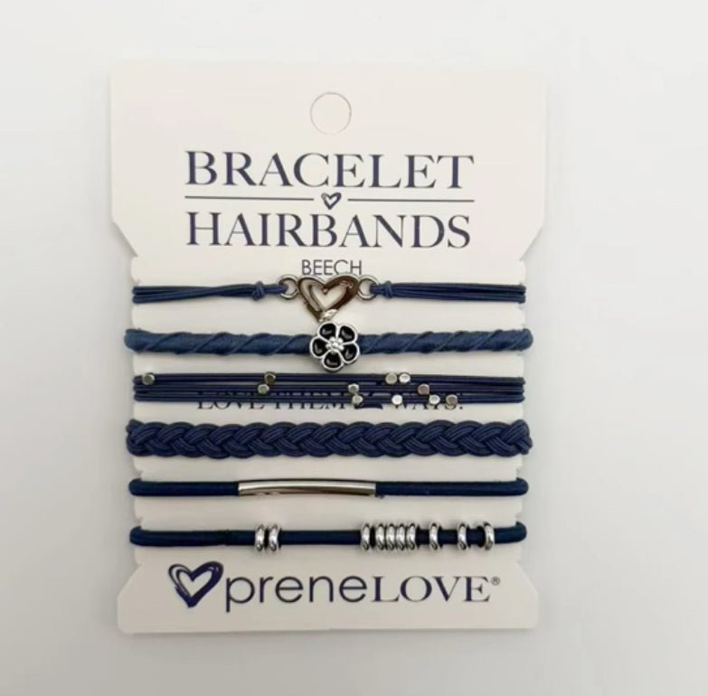 NEW: BRACELET HAIRBANDS - Beech - Navy & Silver (Arrives mid Jan 2026) preneLOVE®
